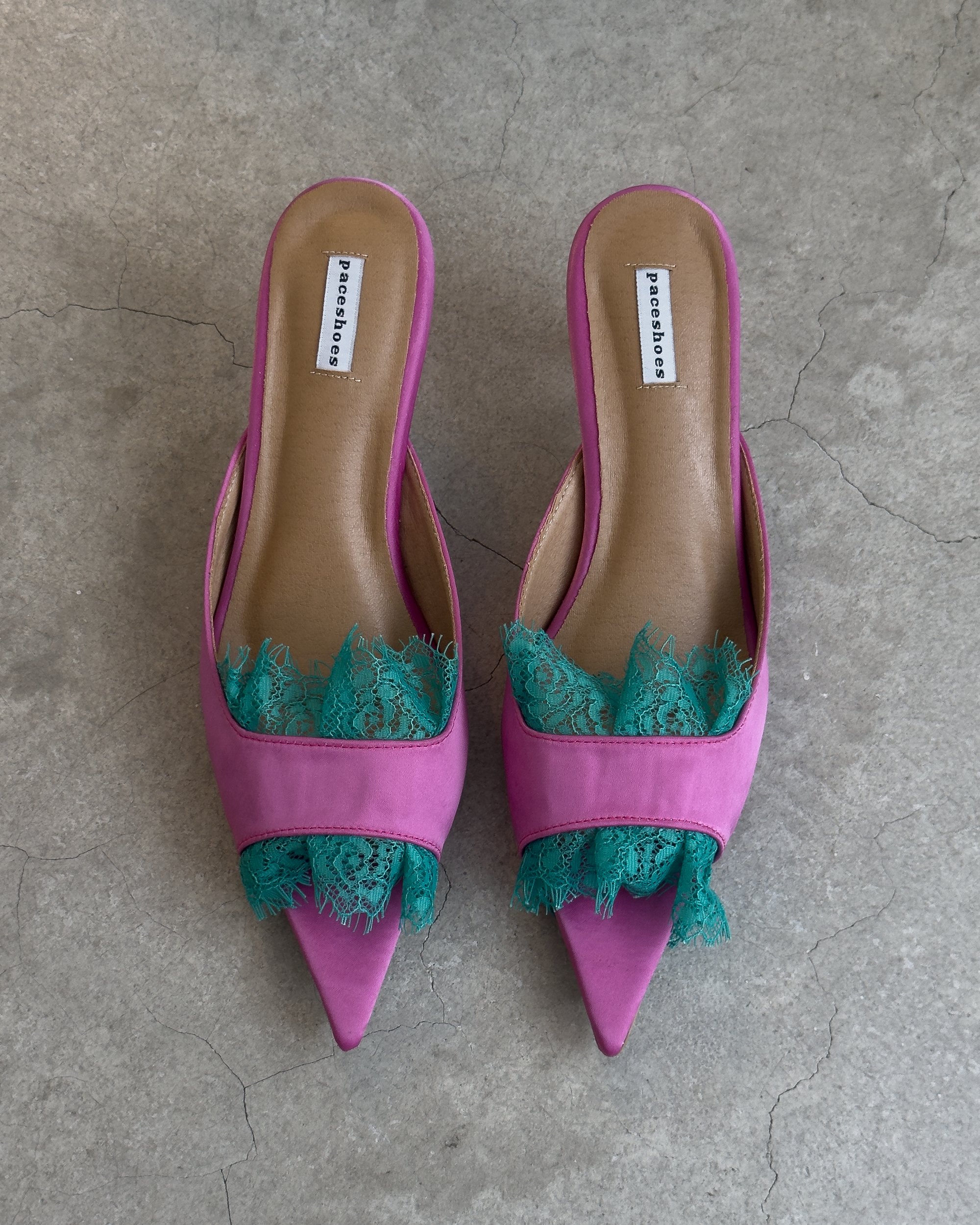 Freya - Pink & Green Lace