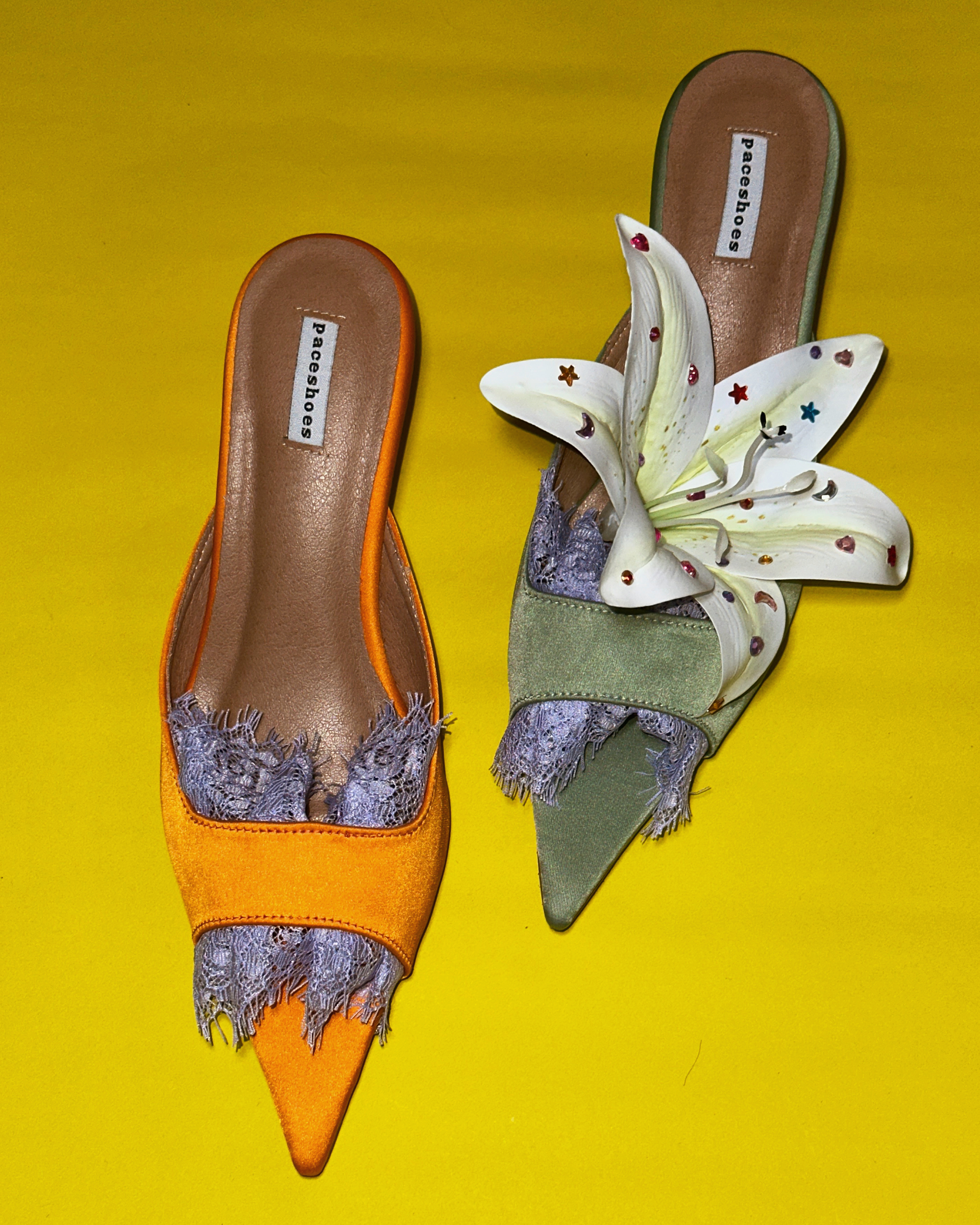 Freya - Green & Lilac Lace