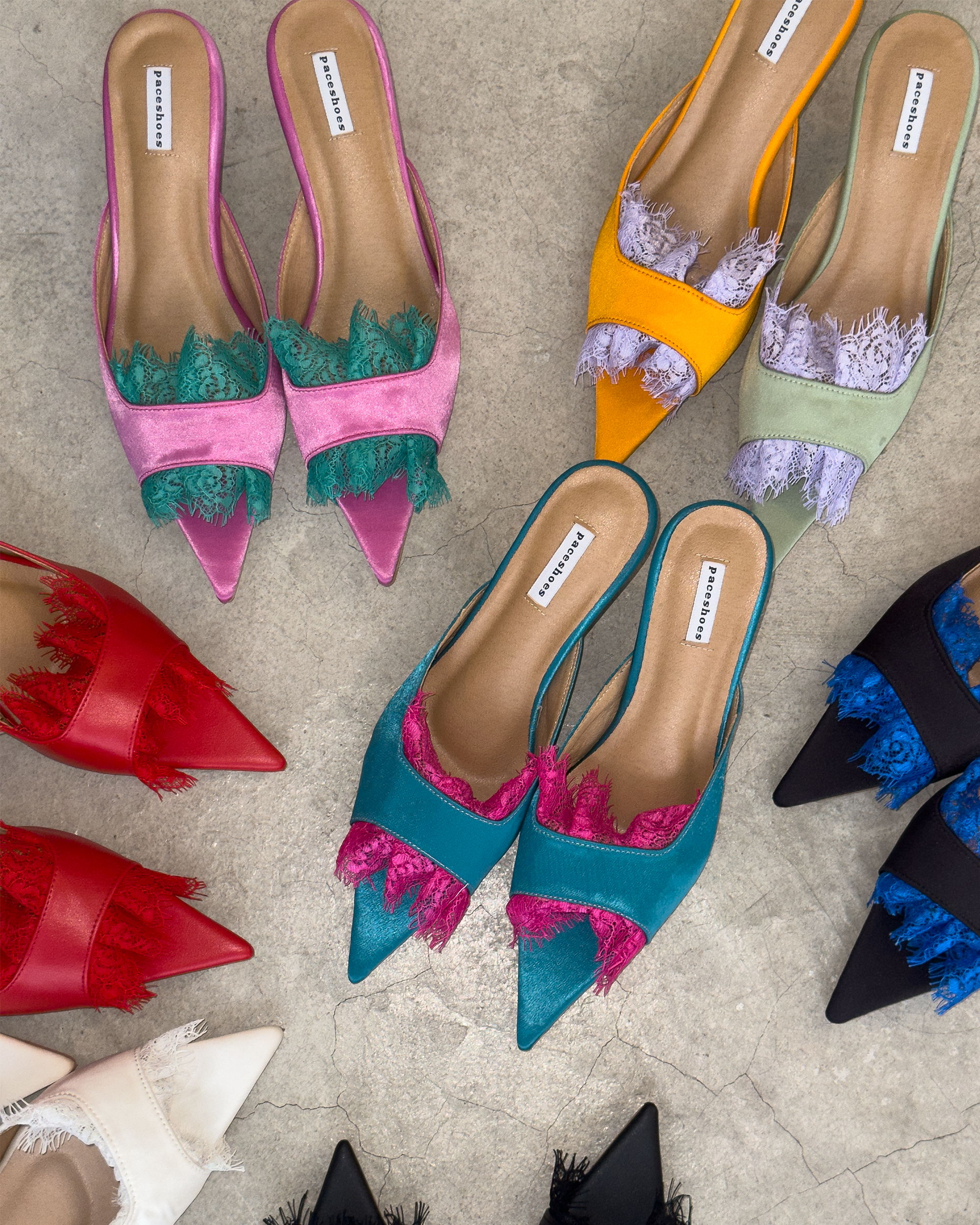 Freya - Green & Pink Lace